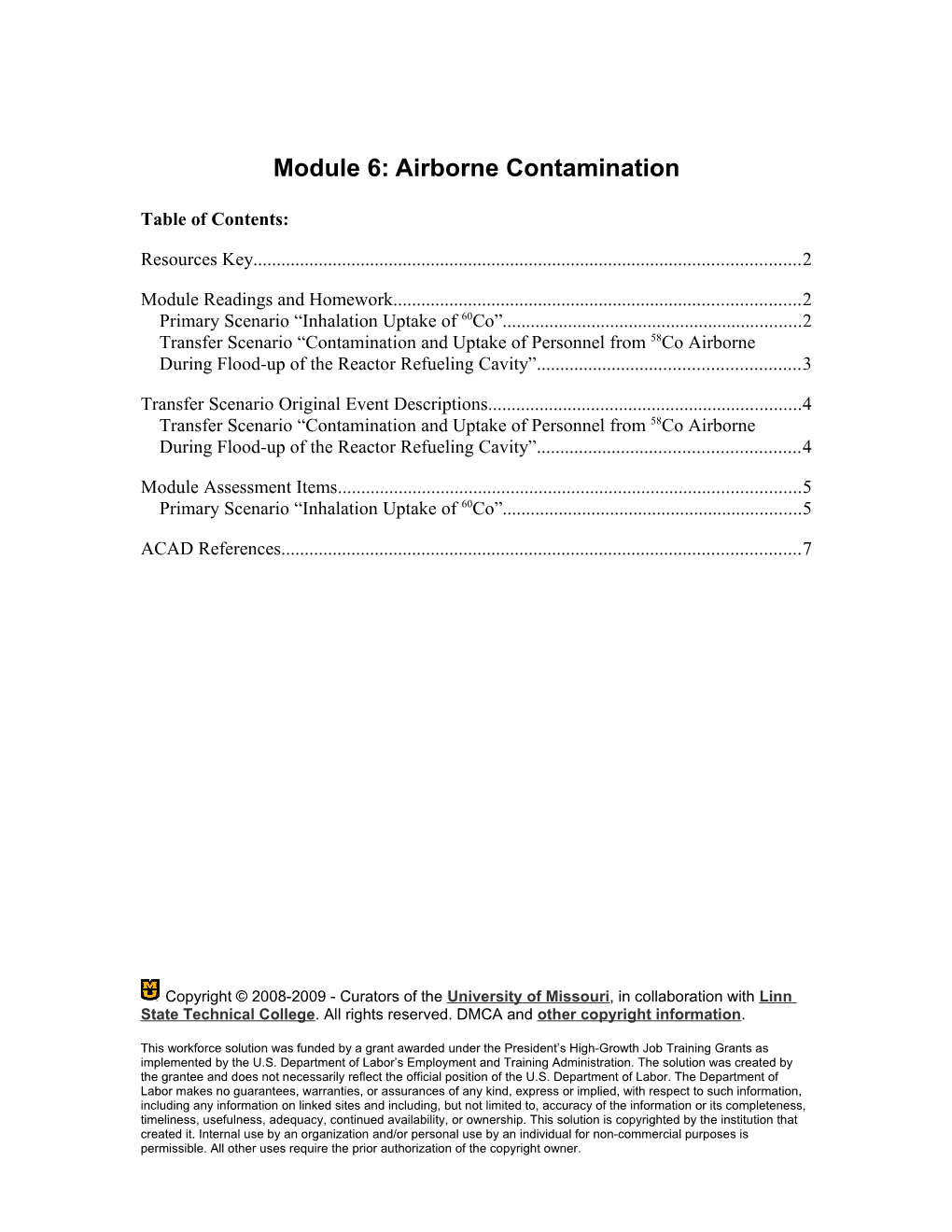Module 6:Airborne Contamination