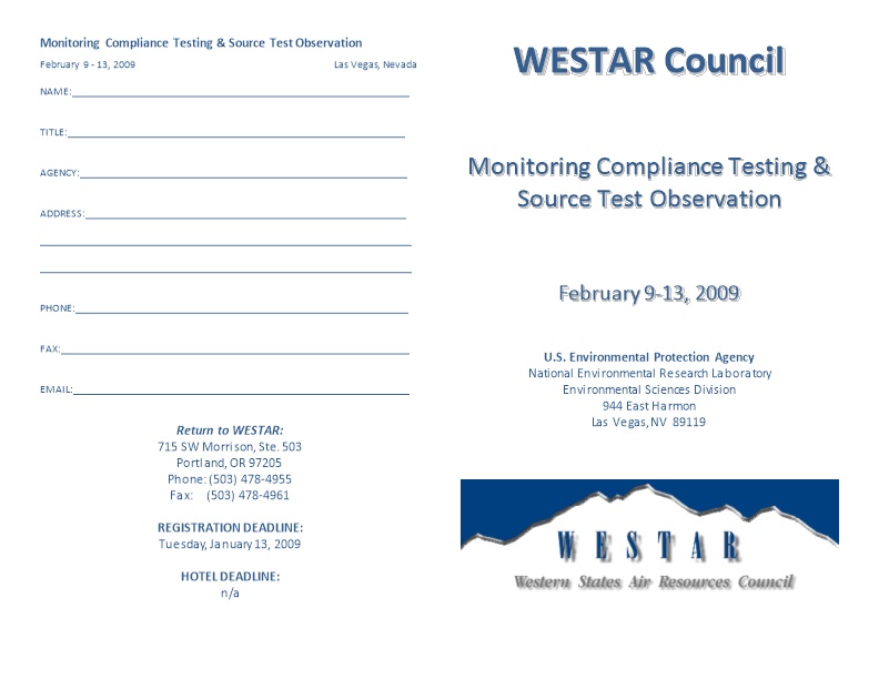 Monitoring Compliance Testing & Source Test Observation