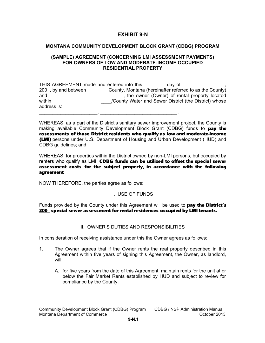 Montana Community Development Block Grant (Cdbg) Program