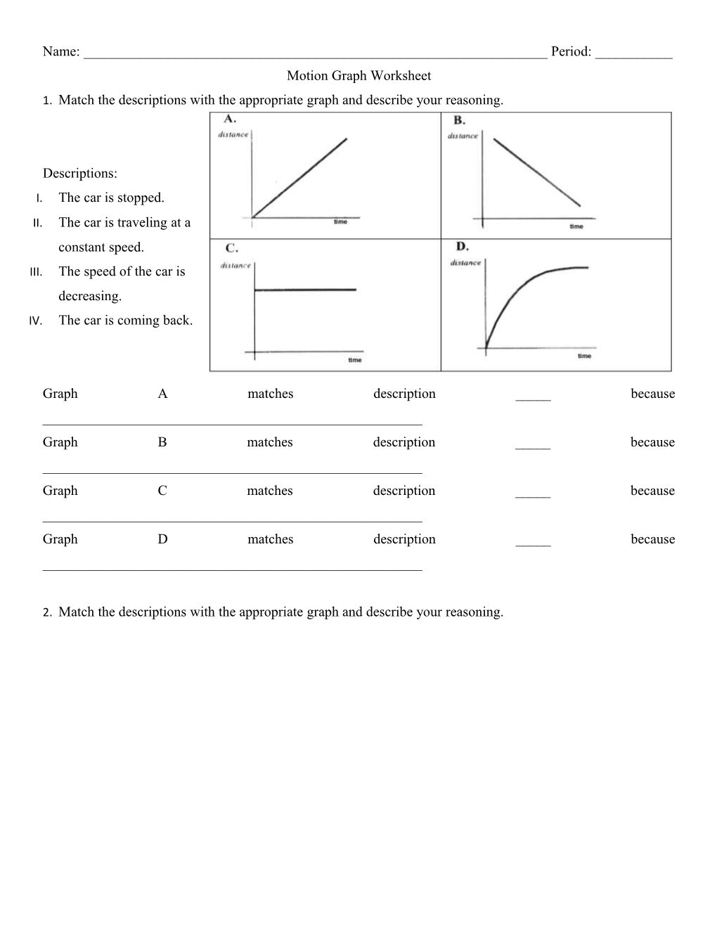 Motion Graph Worksheet