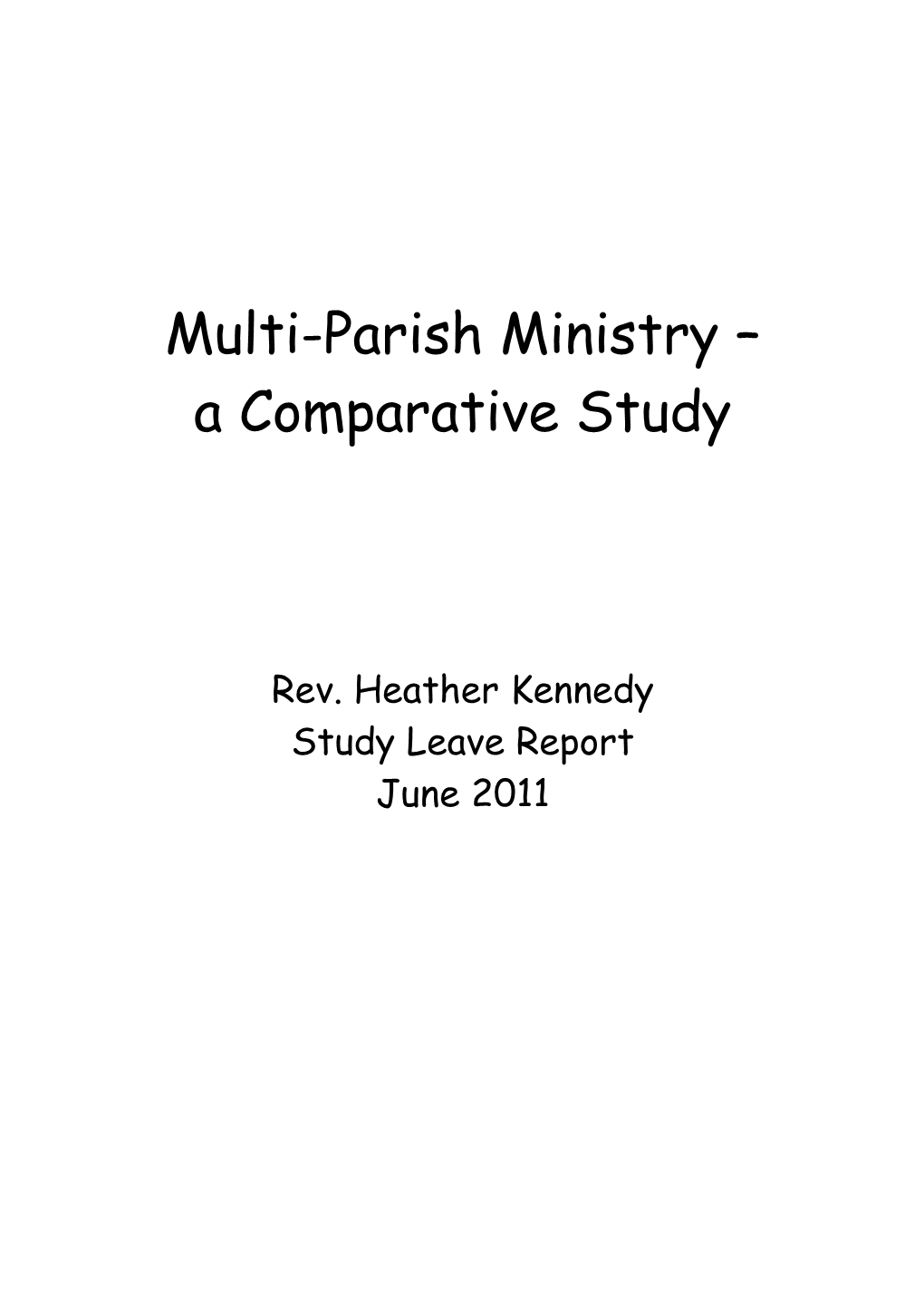 Multi-Parish Ministry