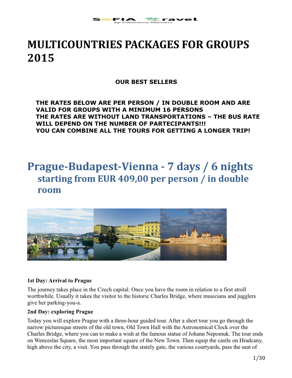 Multicountries Packages for Groups 2015