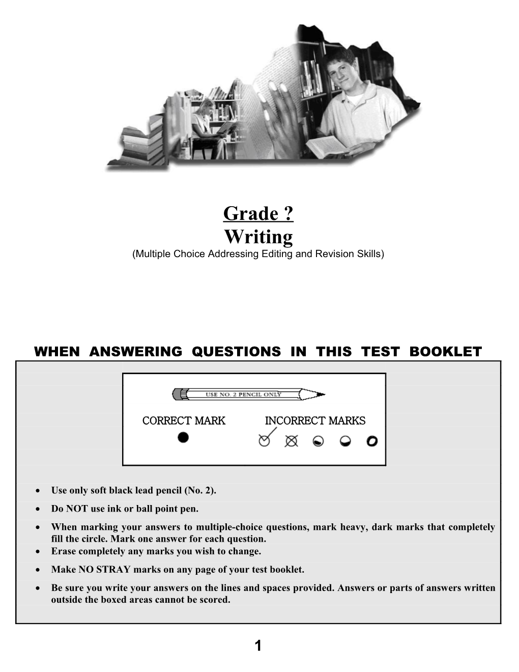 Multiple Choice Addressing Editing and Revision Skills