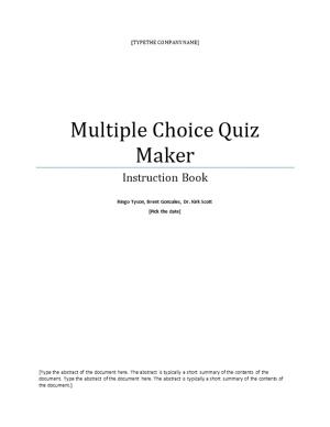Multiple Choice Quiz Maker