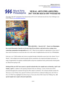 Mural Arts Philadelphia Releases Tour Opening and Schedule * Page 1 of 5