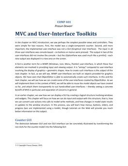 MVC and User-Interface Toolkits