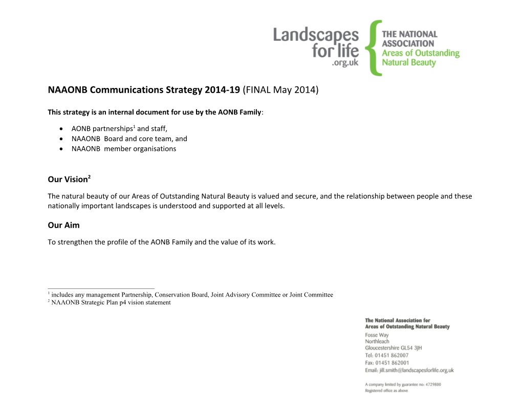 NAAONB Communications Strategy 2014-19 (V3 March 2014)