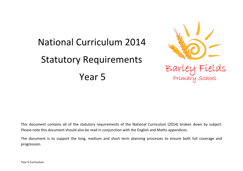 National Curriculum 2014