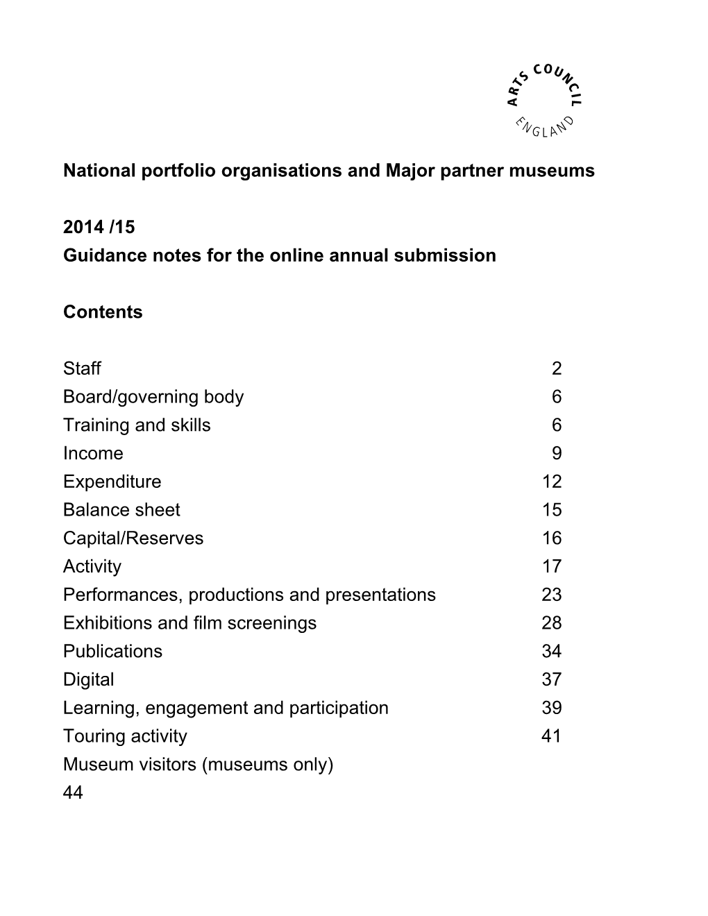 National Portfolio Organisations and Major Partner Museums