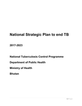 National Strategic Plan to End TB