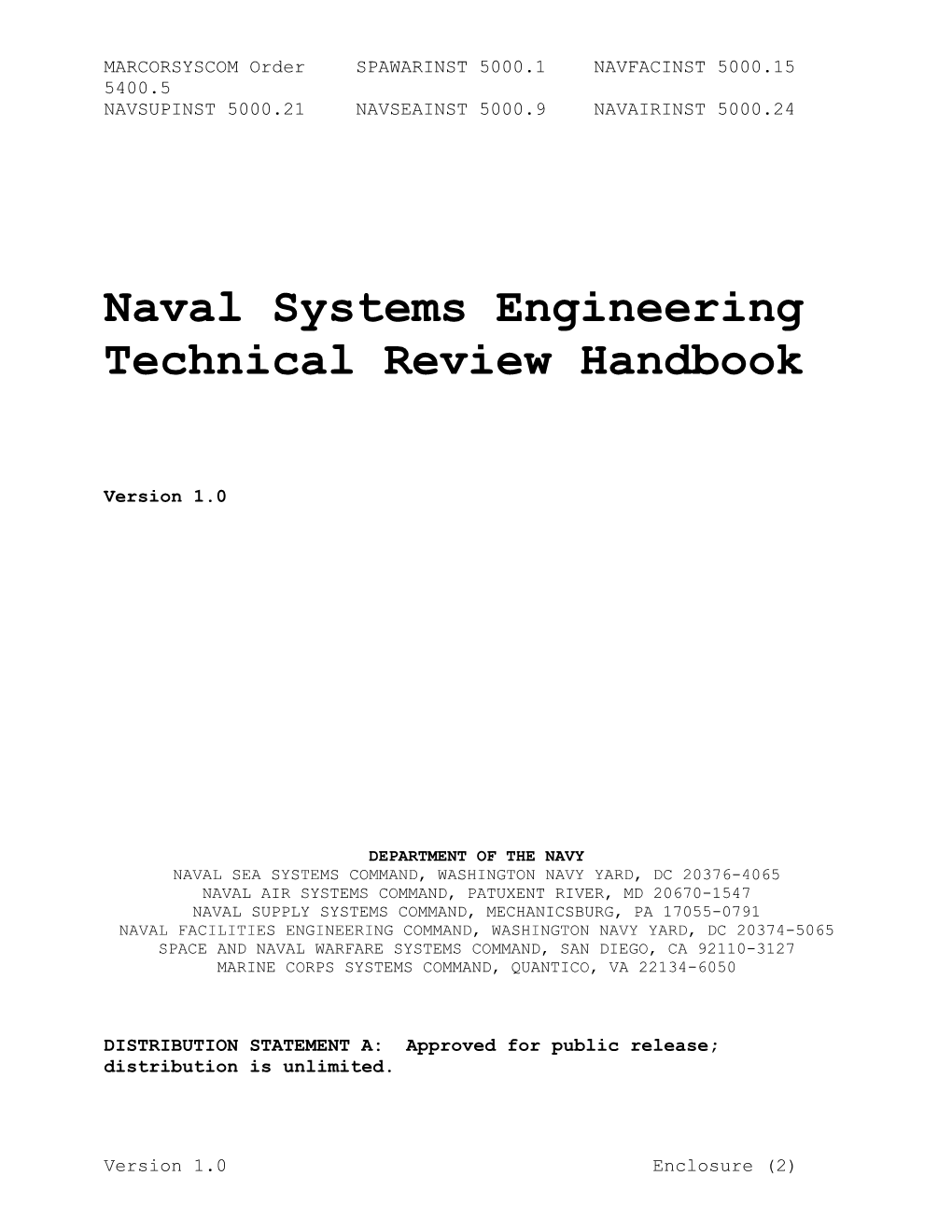 Naval SETR Handbook