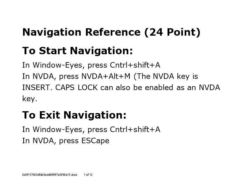 Navigation Reference(24 Point)