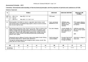 NCEA Level 3 Chemistry (91390) 2015 Assessment Schedule