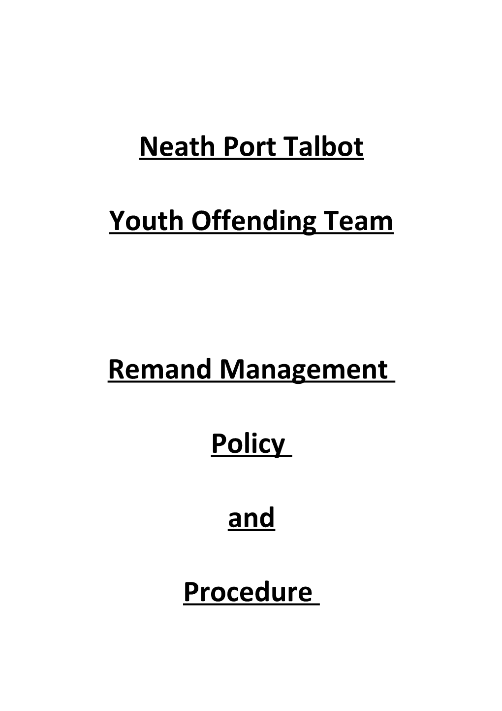 Neath Port Talbot Youth Offending Team