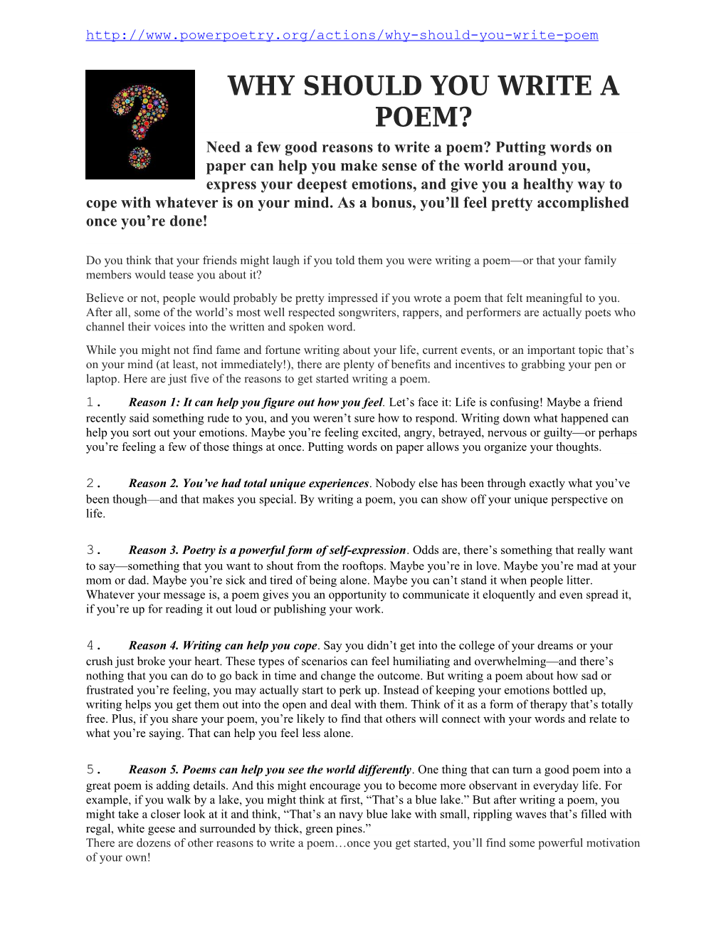 Need A Few Good Reasons To Write A Poem Putting Words On Paper Can Help You Make Sense Docest