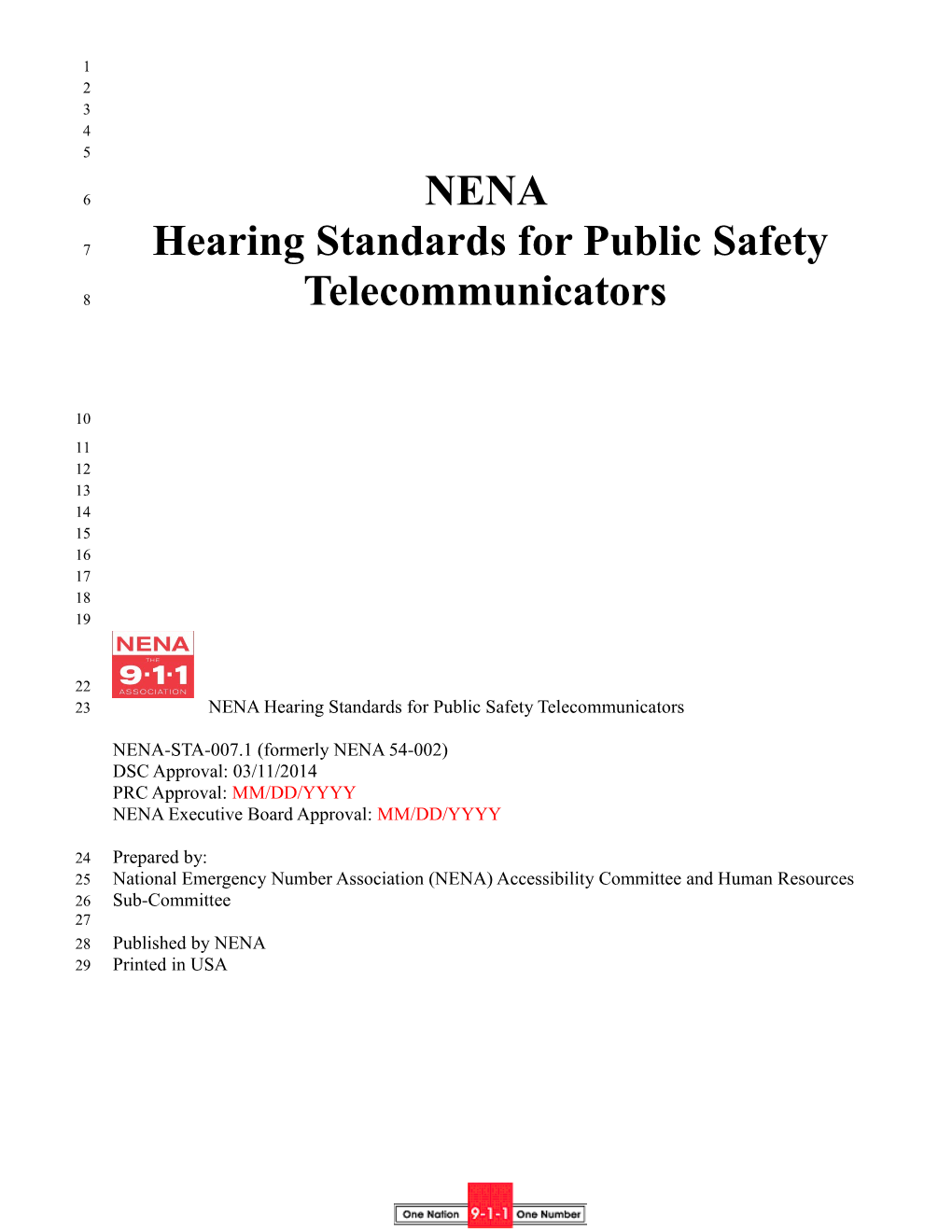 NENA-STA-007.1 (Formerly NENA 54-002)