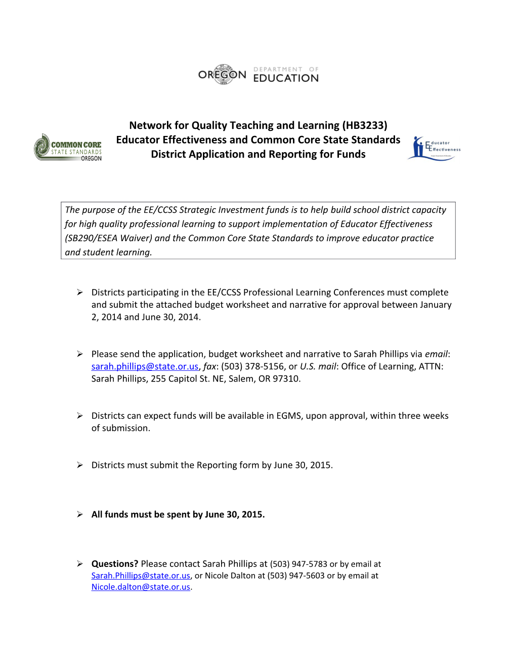 Network for Quality Teaching and Learning (HB3233)
