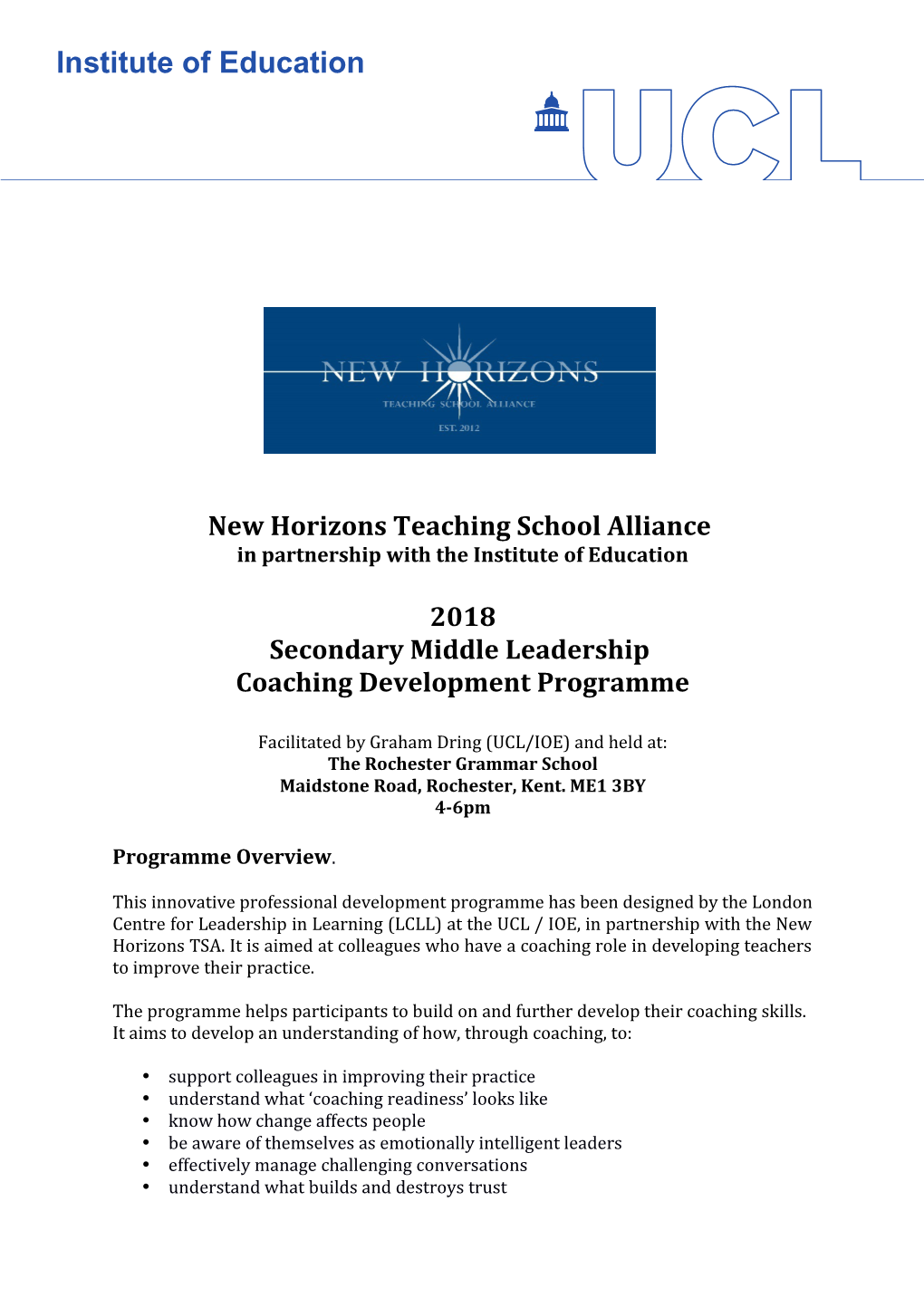 New Horizons Teaching School Alliance