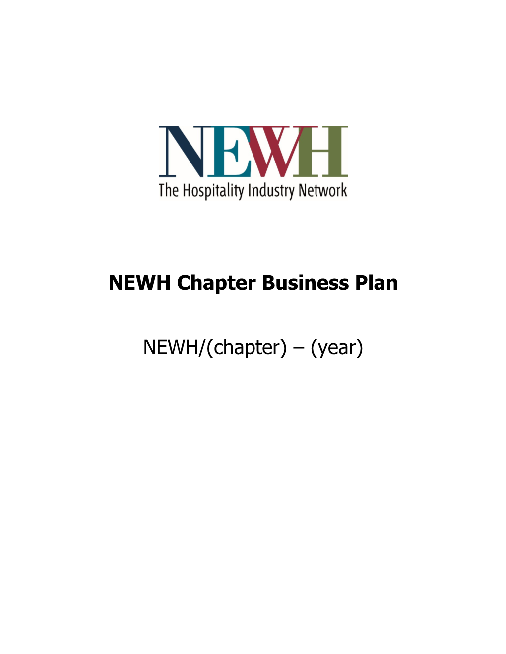 NEWH Chapter Business Plan