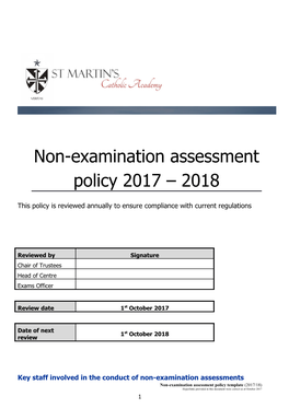 Non-Examination Assessment Policy 2017 2018