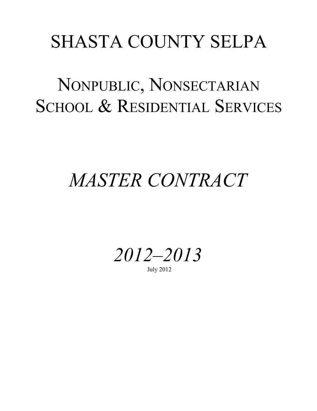 Nonpublic, Nonsectarian School & Residential Services