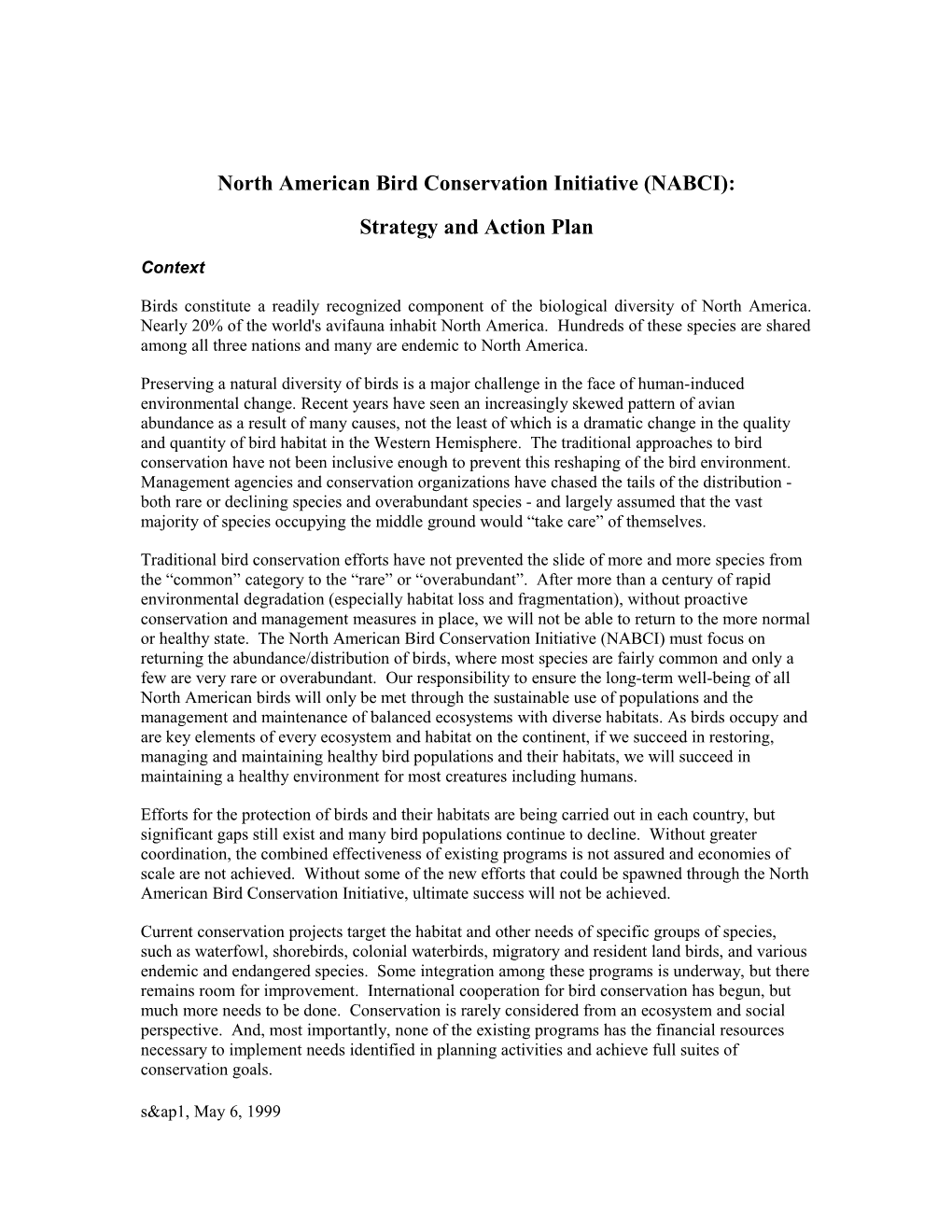 North American Bird Conservation Initiative (NABCI)
