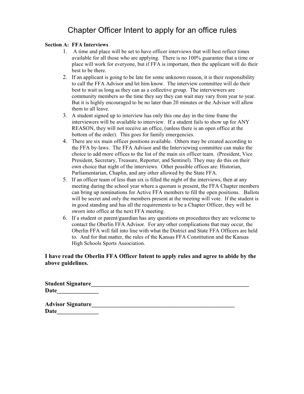 Northwest District Officer Code of Ethics Form
