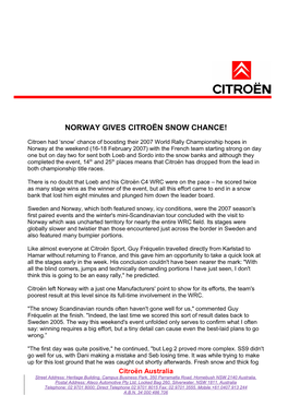 Norwaygives Citroën Snow Chance!