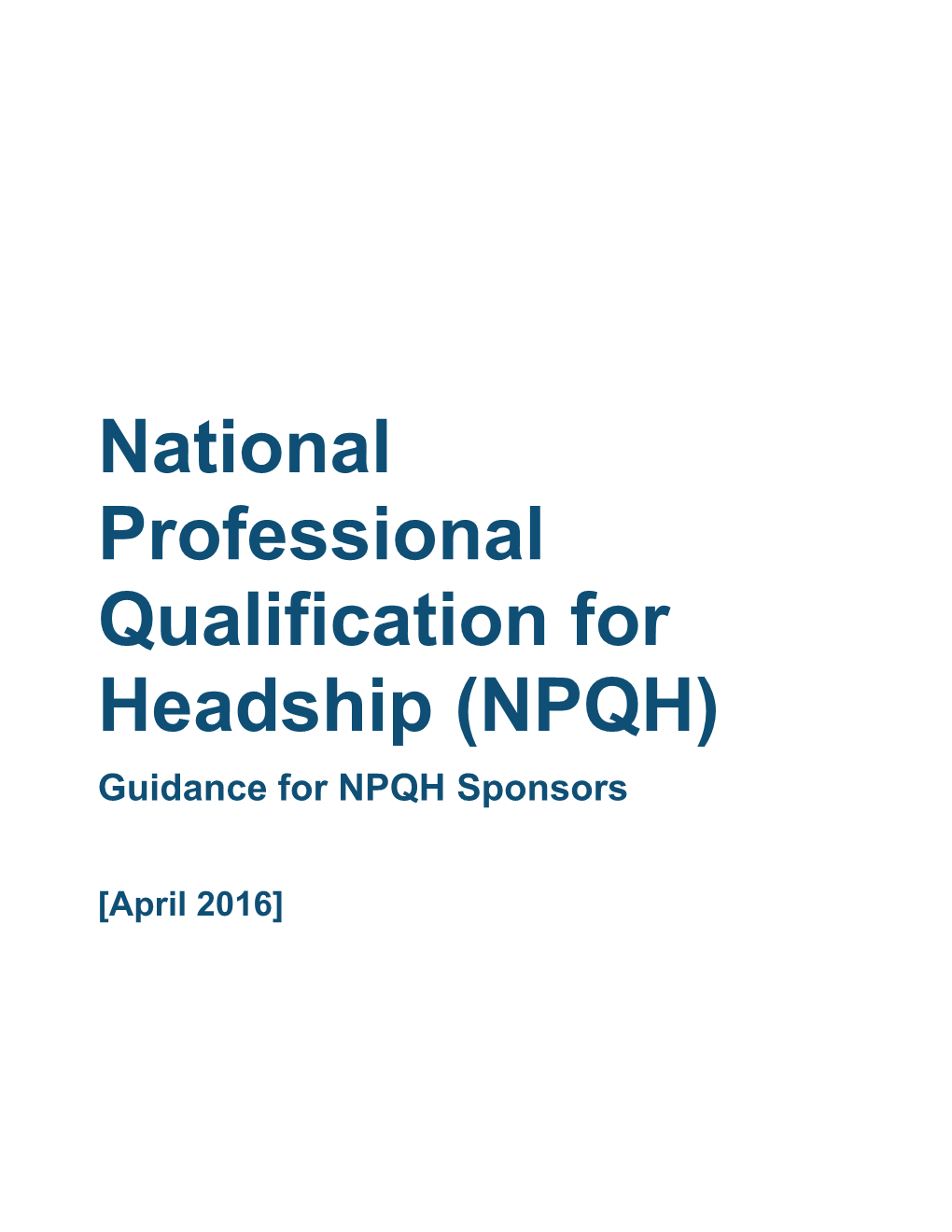 NPQH Application Guidance