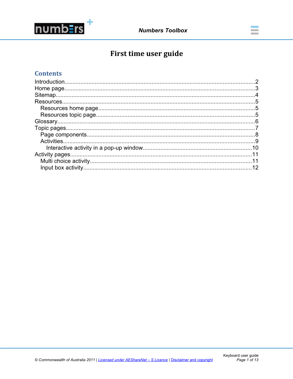Numbers Toolbox - First Time User Guide