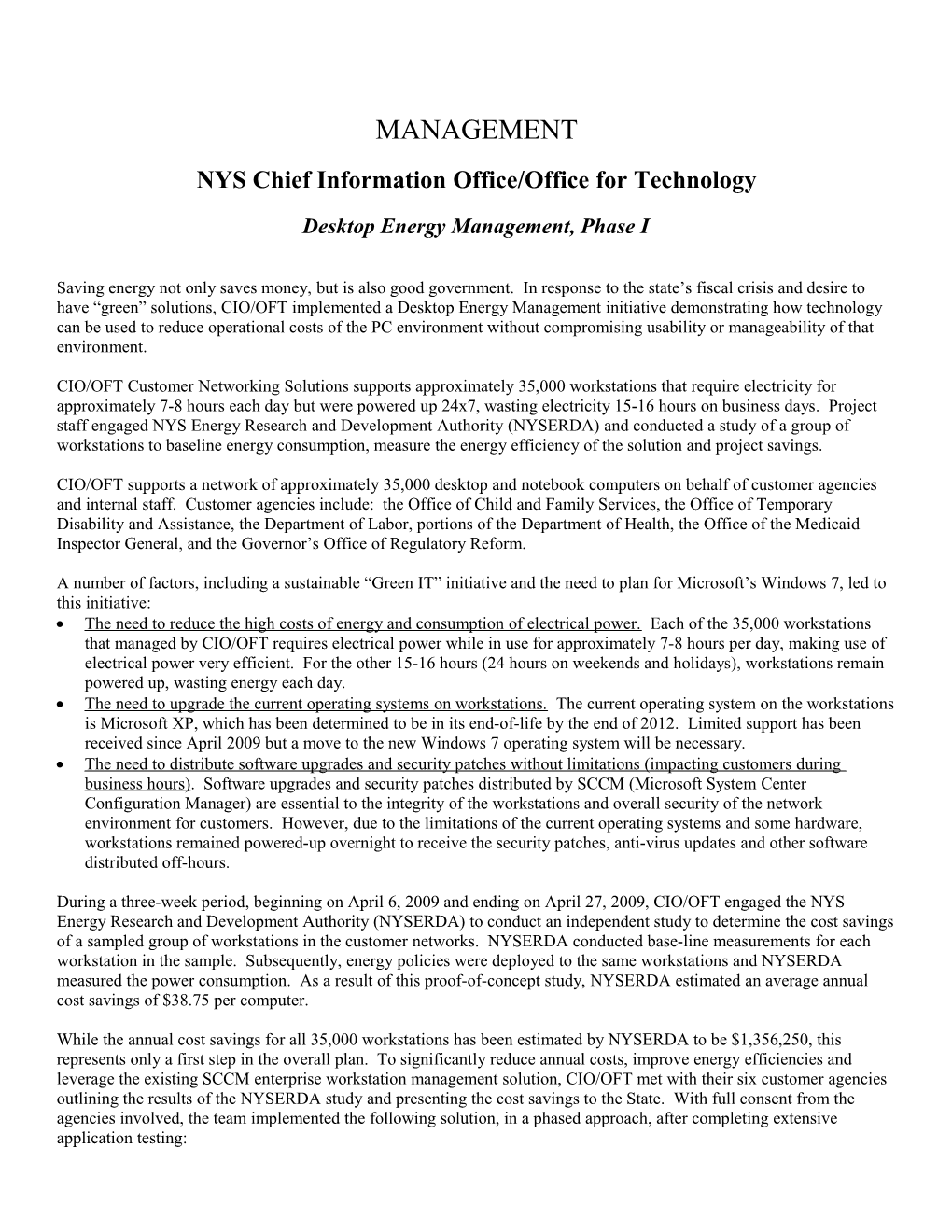 NYS Chief Information Office/Office for Technology