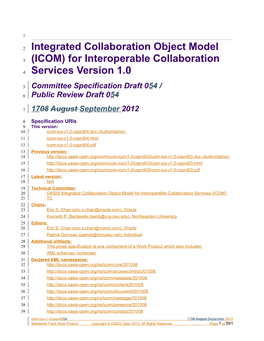 OASIS Integrated Collaboration Object Model (ICOM) for Interoperable Collaboration Services