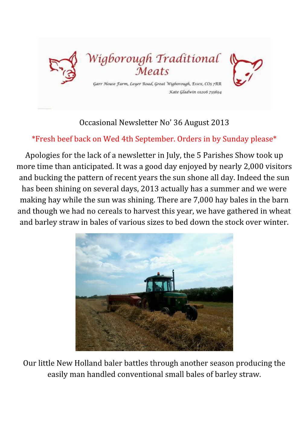 Occasional Newsletter No 36August2013