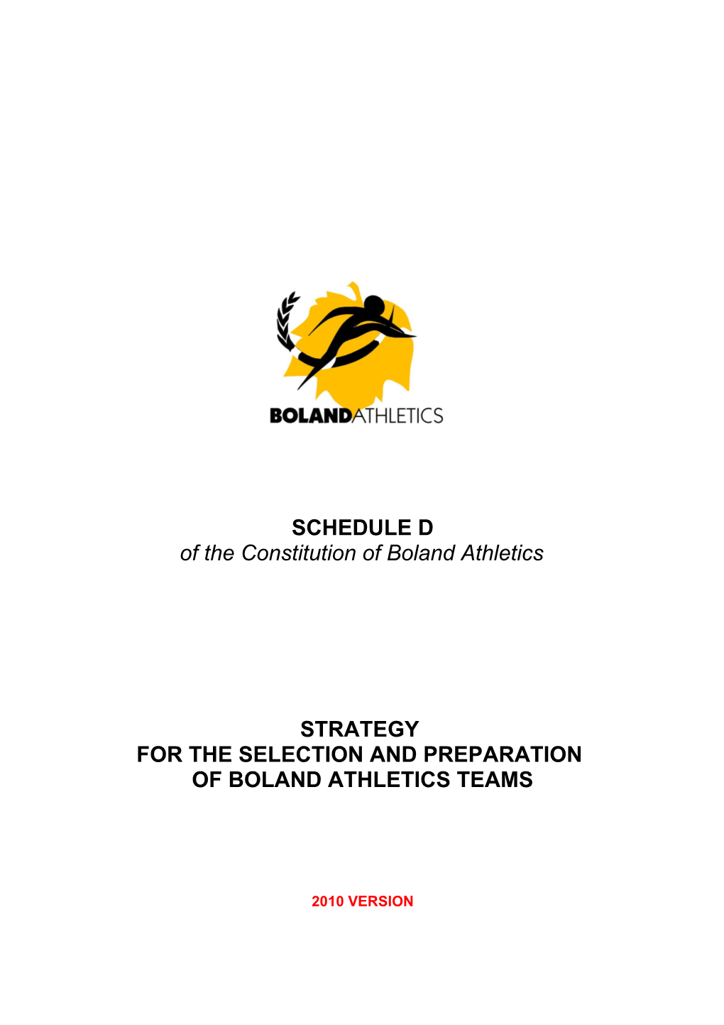 Of the Constitution of Boland Athletics