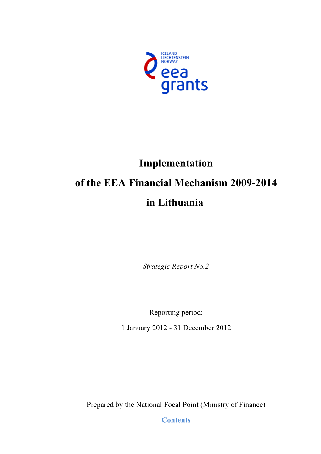 Of the EEA Financial Mechanism 2009-2014