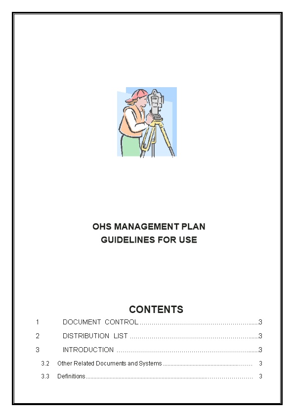 Ohs Management Plan