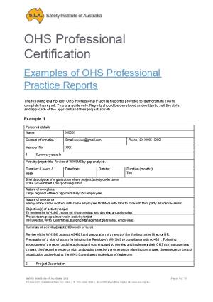 OHS Professional Certification
