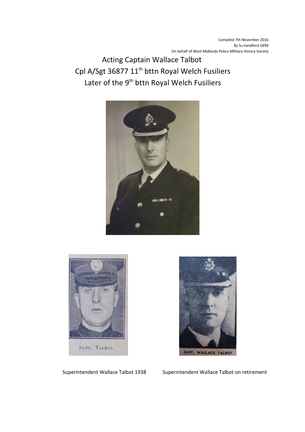 On Behalf of West Midlands Police Military History Society