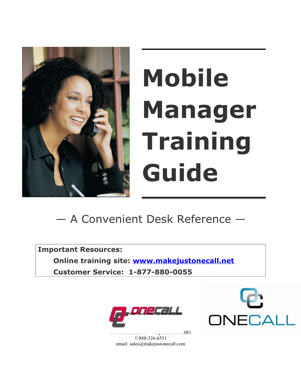 Onecall Mobile Manager Training Guide 1