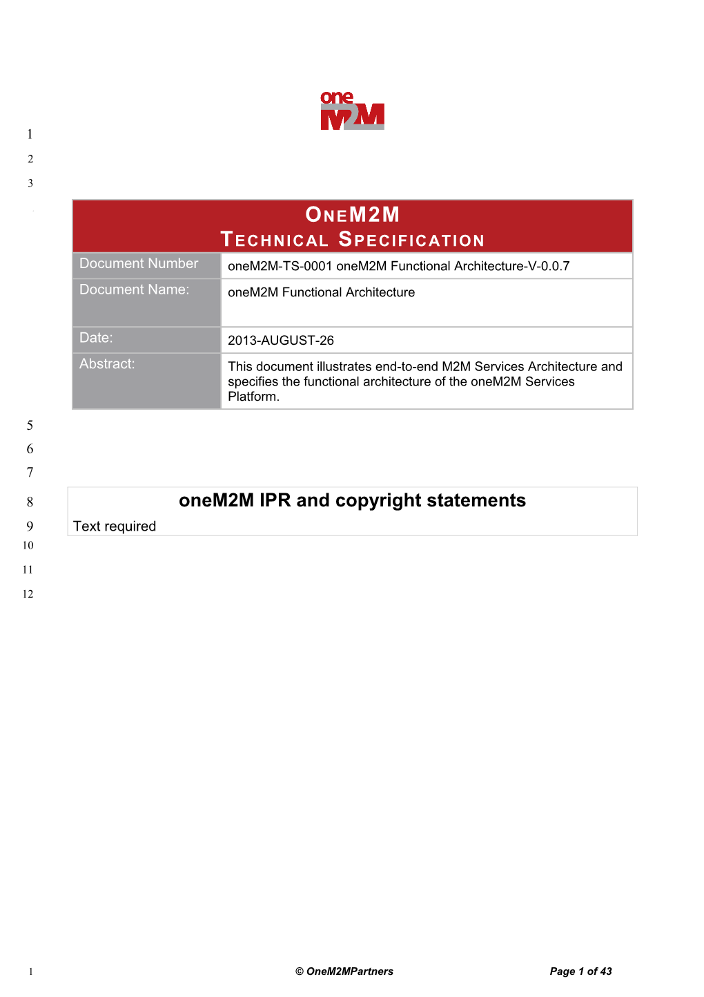 Onem2m IPR and Copyright Statements