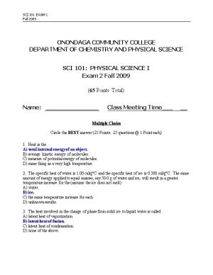 Onondaga Community College Department of Chemistry and Physical Science