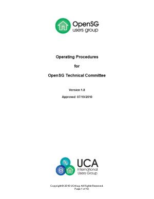 Operating Procedures for Opensg
