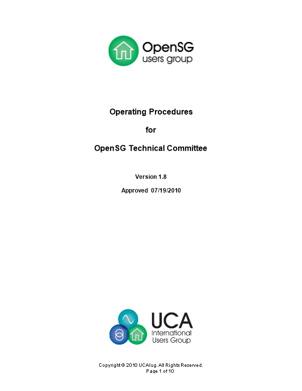 Operating Procedures for Opensg