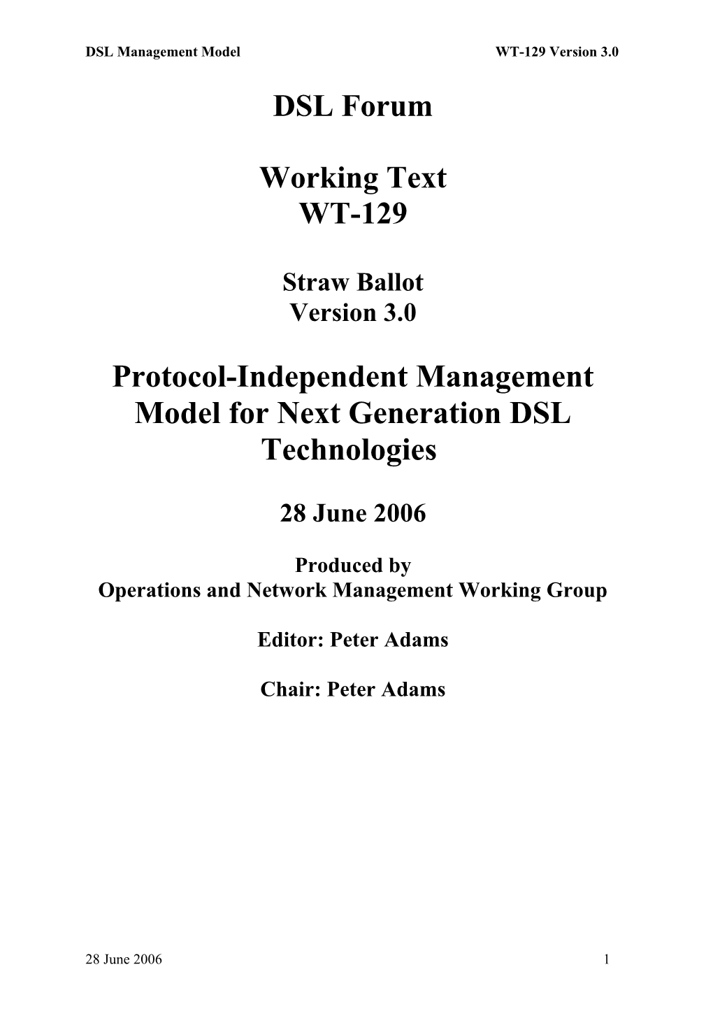 Operations and Network Management WG Lisbon Agenda
