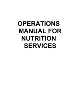 Operations Manual For