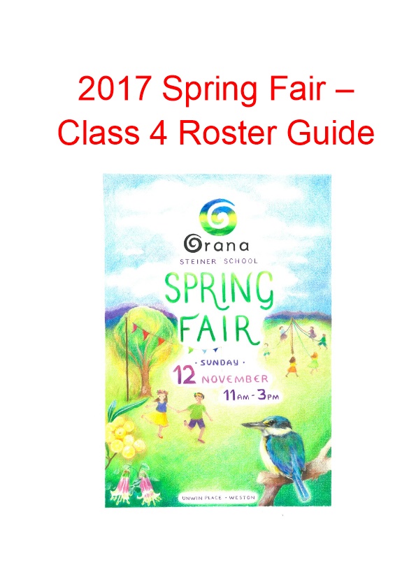 Orana 2017 Spring Fair Class 4 Roster Guide