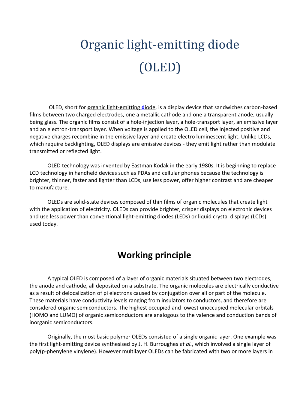 Organic Light-Emitting Diode