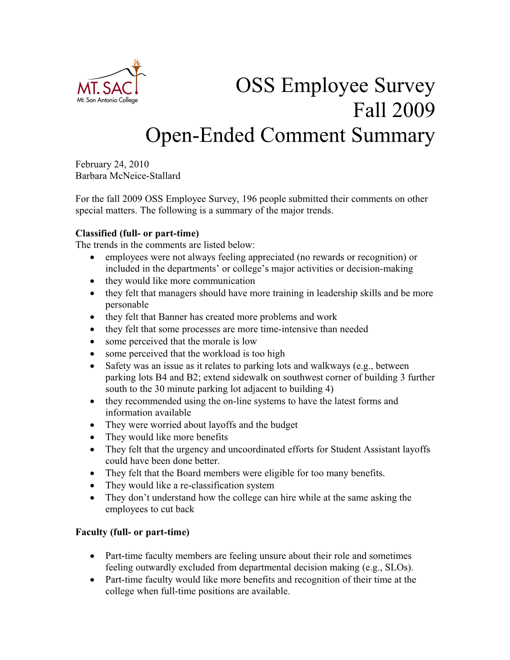 OSS Employee Survey