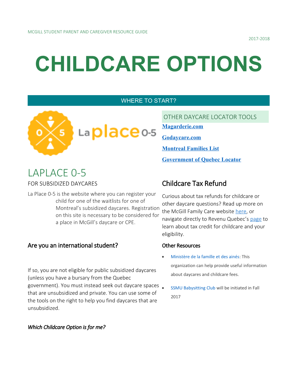 Other Daycare Locator Tools
