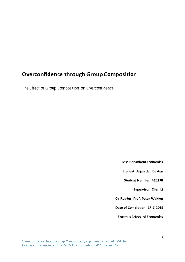 Overconfidence Through Group Composition